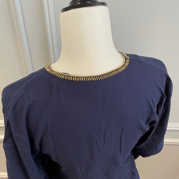 Lilly Pulitzer Chai Caftan NWT Navy Gold XXS - Picture 5 of 11